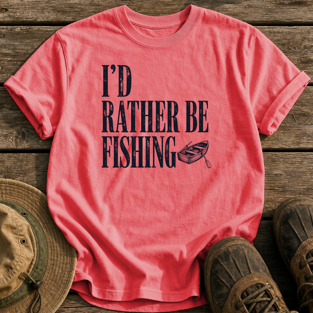 I'd Rather Be Fishing tee - Watermelon - front