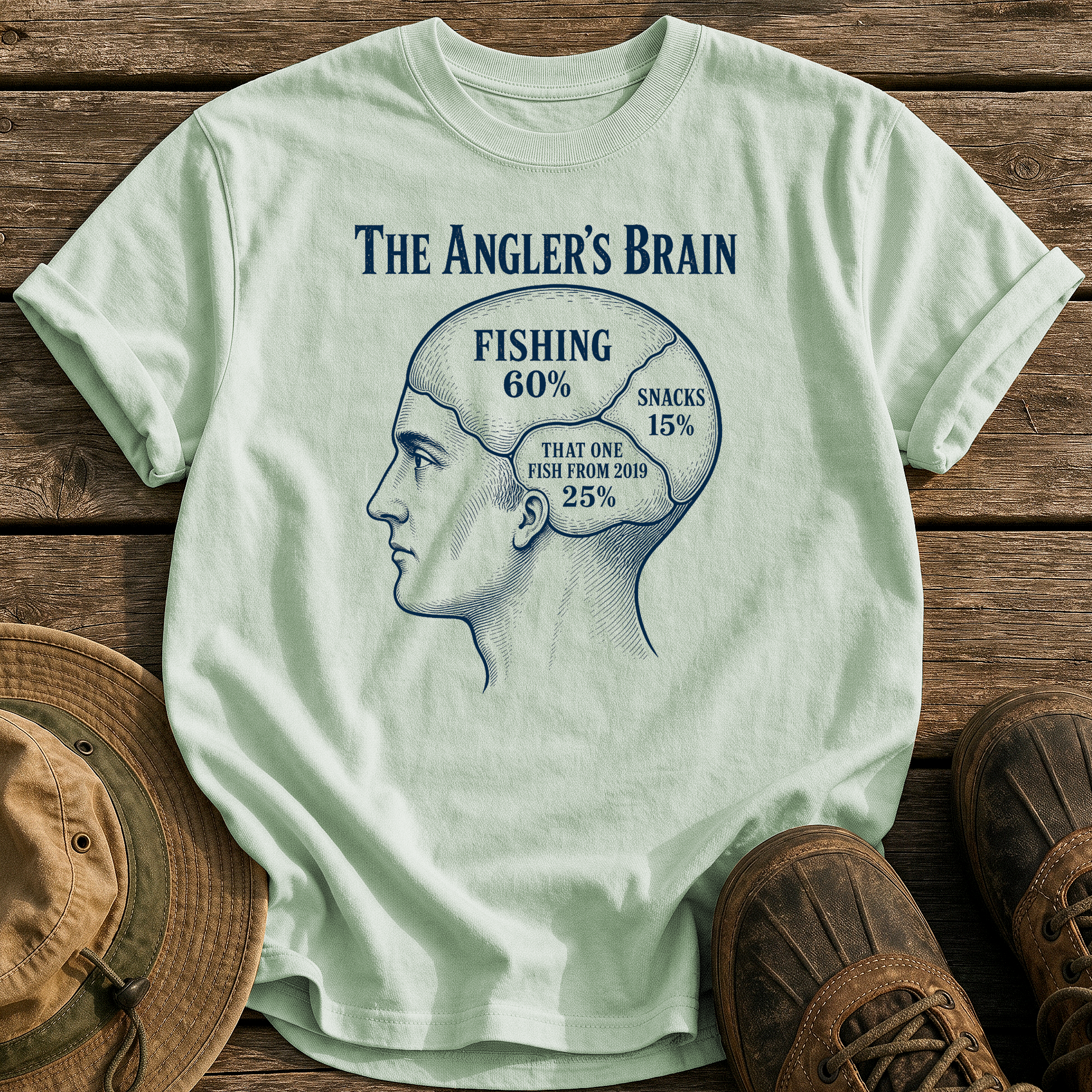 The Angler's Brain tee - Bay - front