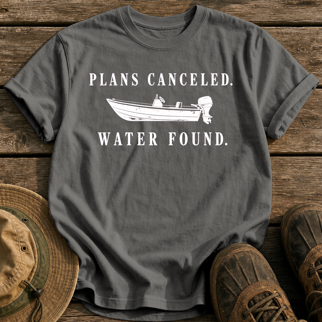 Plans Canceled. Water Found. tee - Pepper - front