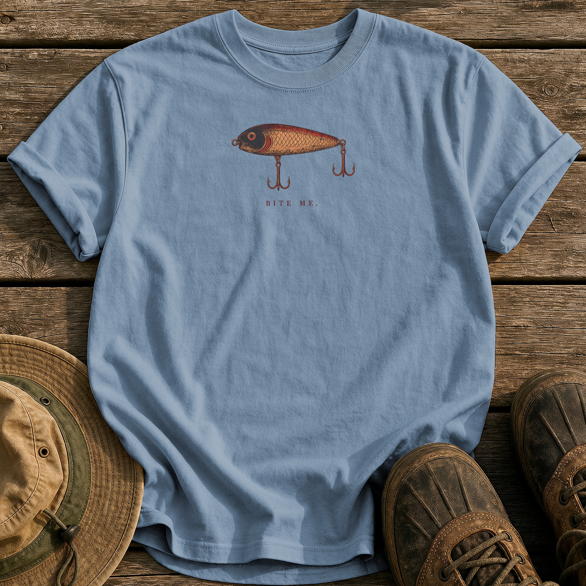 Bite Me tee - Blue Jean - front