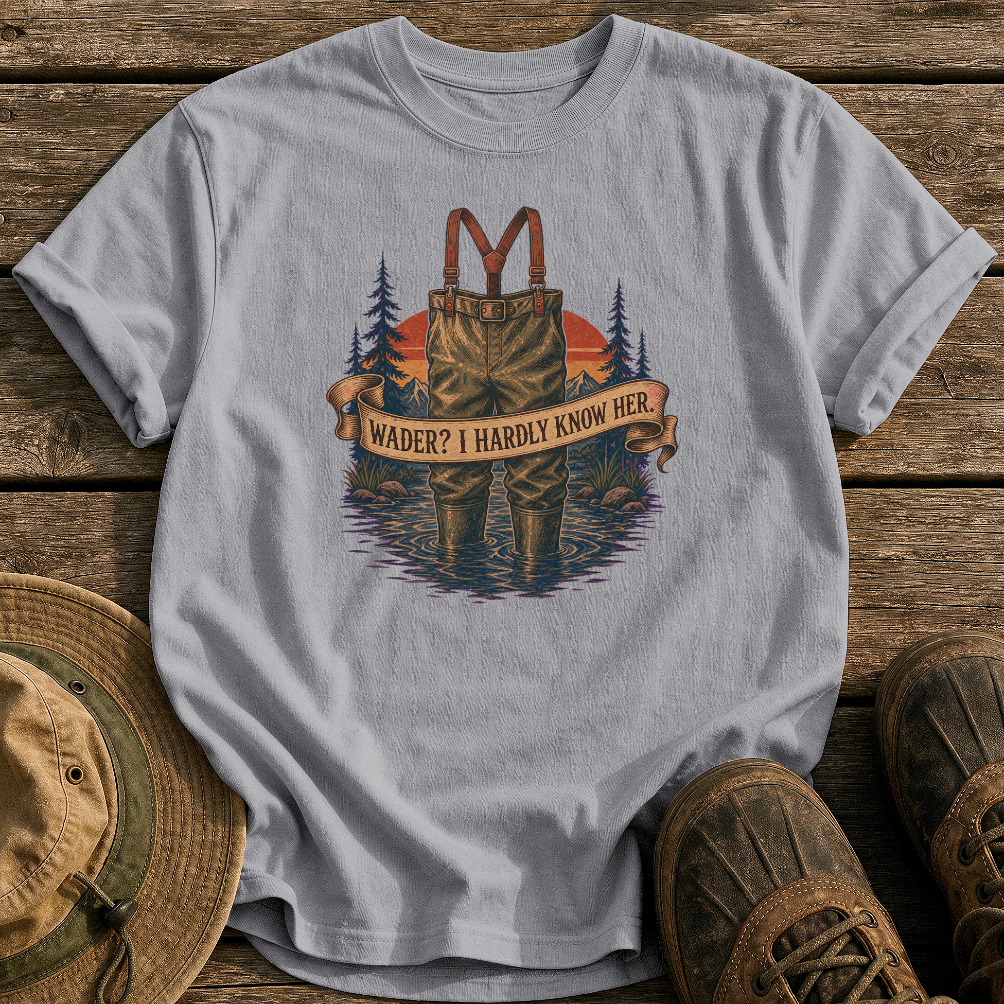 Wader? I Hardly Know Her tee - Grey - front