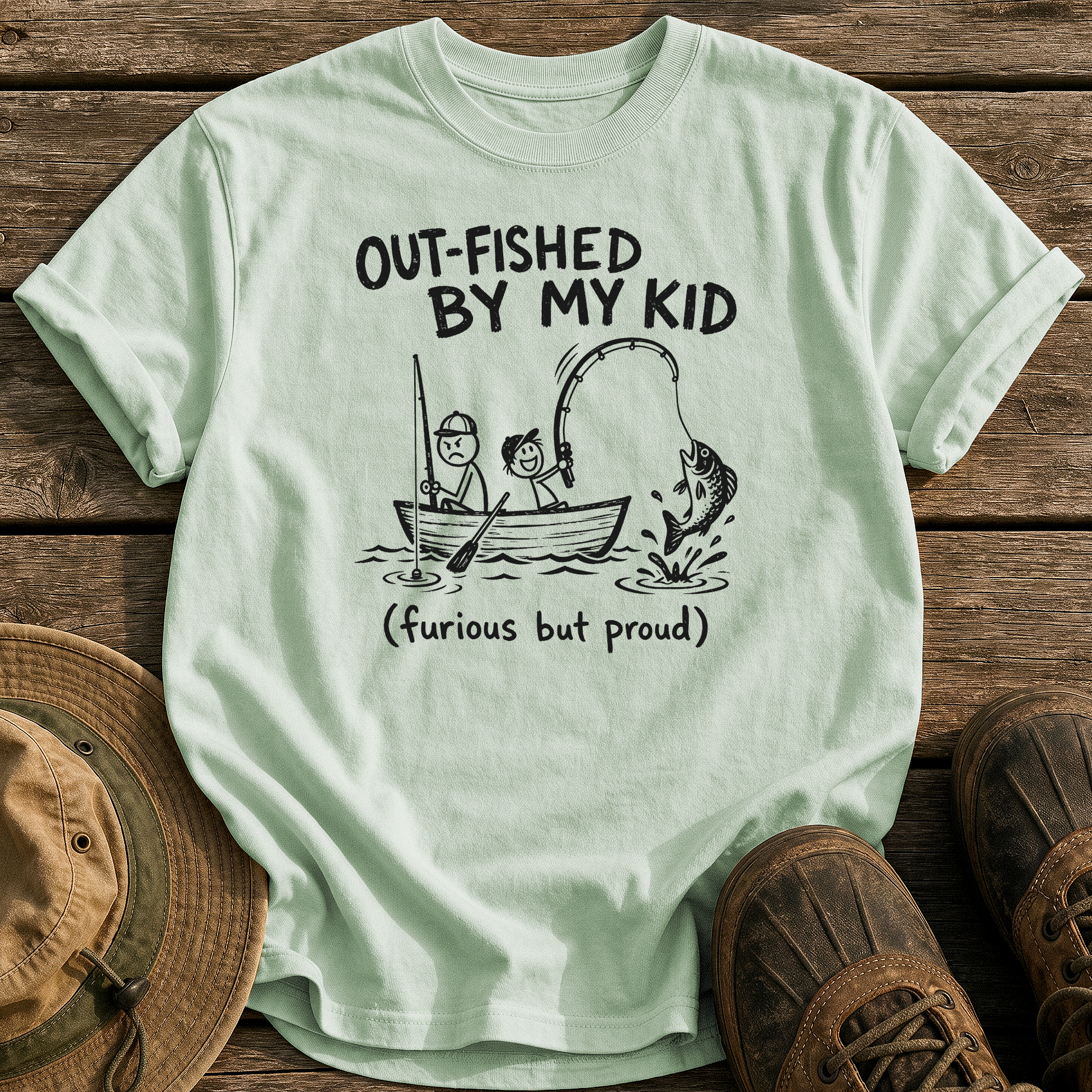 Out-Fished By My Kid tee - Bay - front