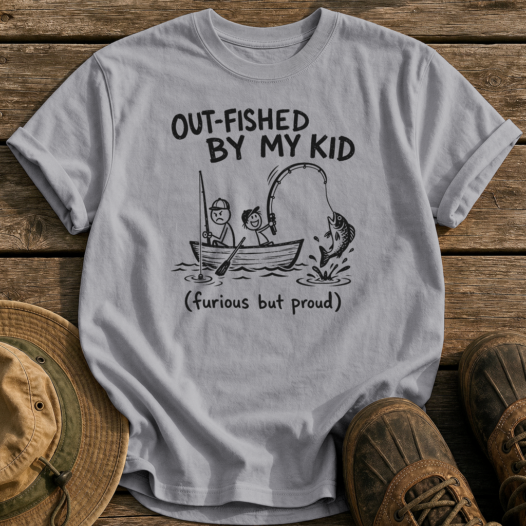 Out-Fished By My Kid tee - Grey - front