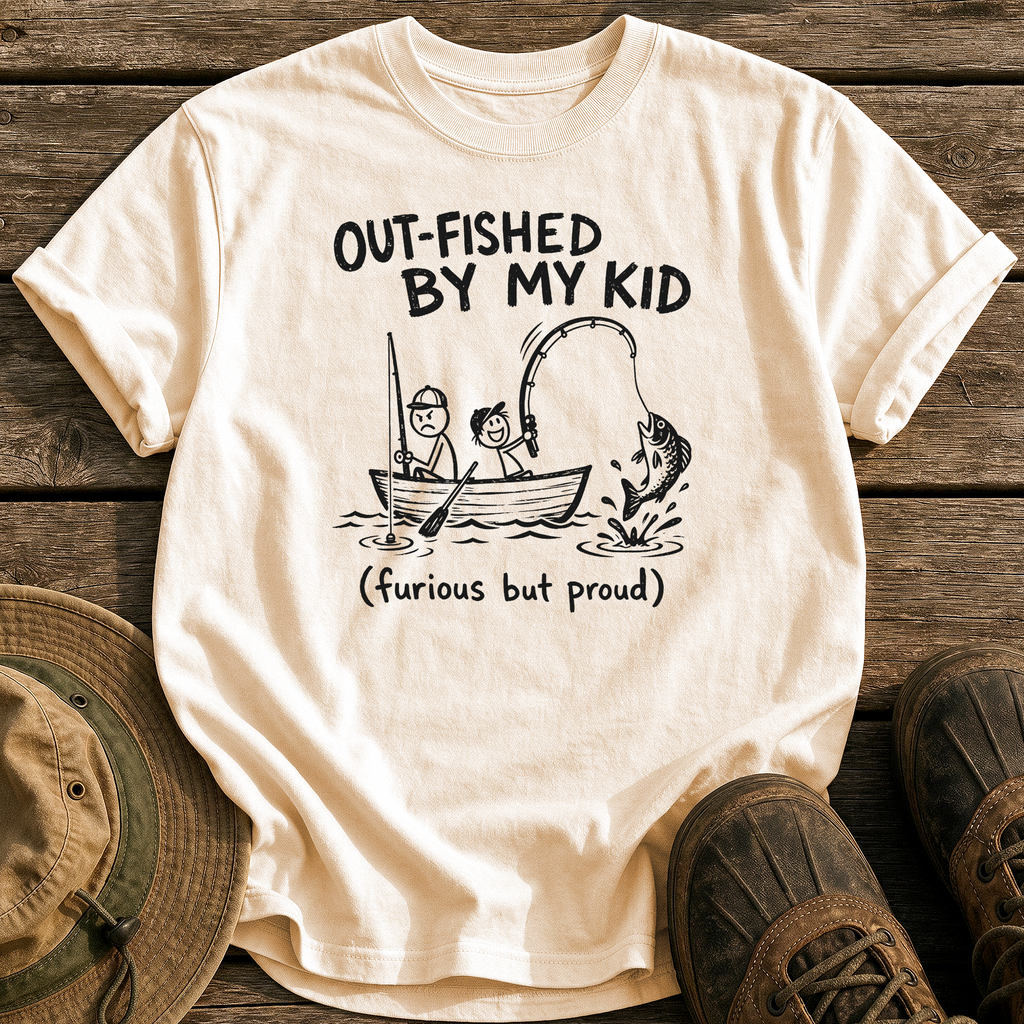 Out-Fished By My Kid tee - Ivory - front
