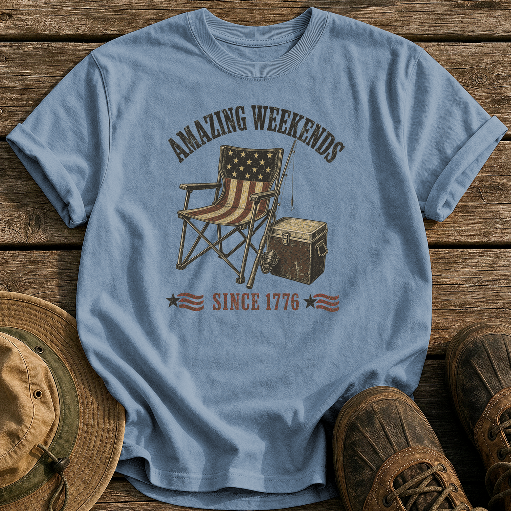 Amazing Weekends Since 1776 tee - Blue Jean - front