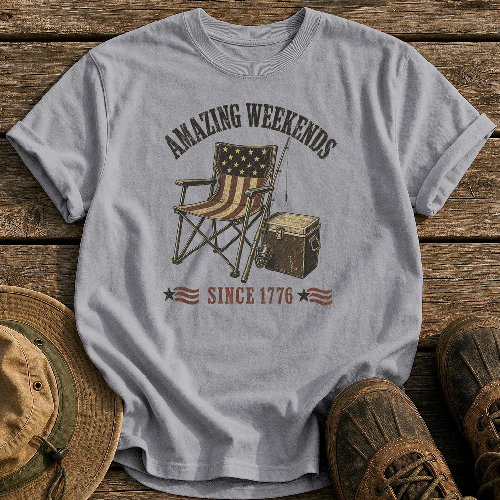 Amazing Weekends Since 1776 tee - Grey - front