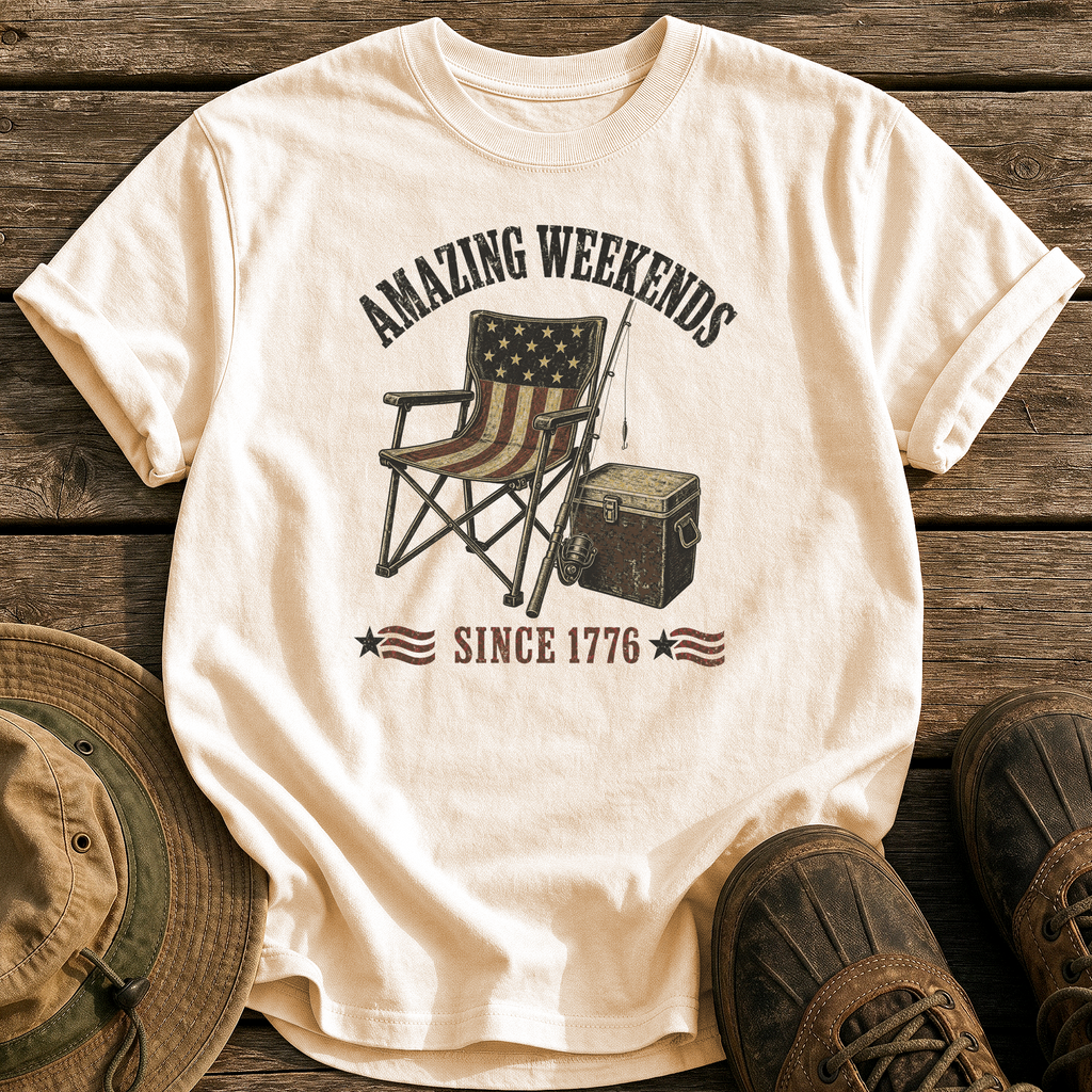 Amazing Weekends Since 1776 tee - Ivory - front