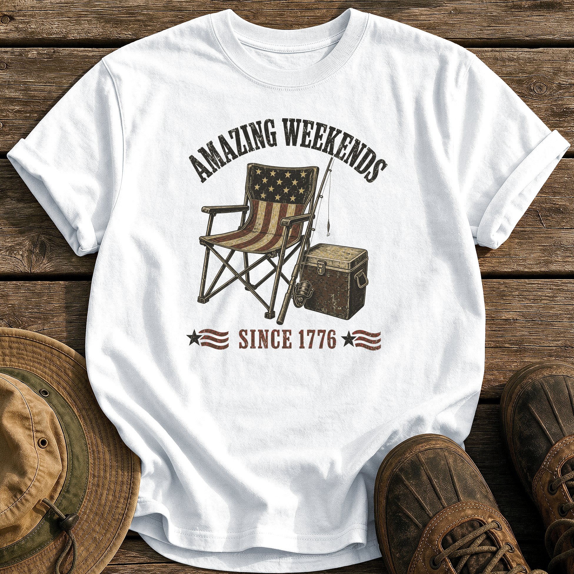 Amazing Weekends Since 1776 tee - White - front