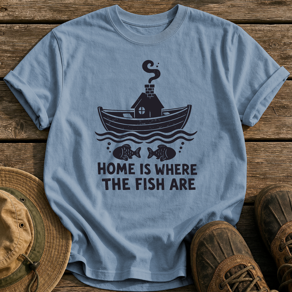 Home Is Where Fish Are tee - Blue Jean - front