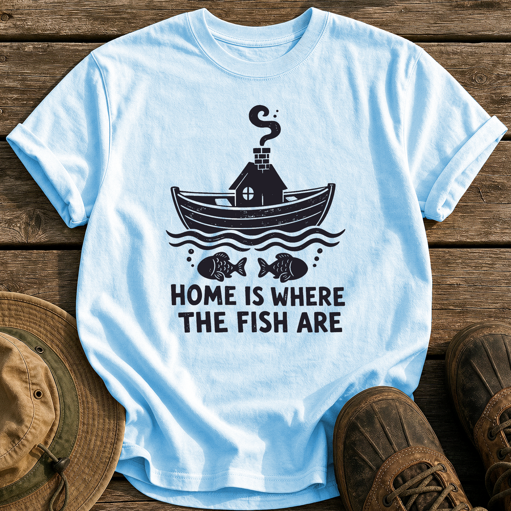 Home Is Where Fish Are tee - Chambray - front